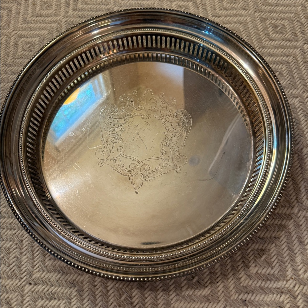 12 inch Elegant Silver Plated Serving Tray